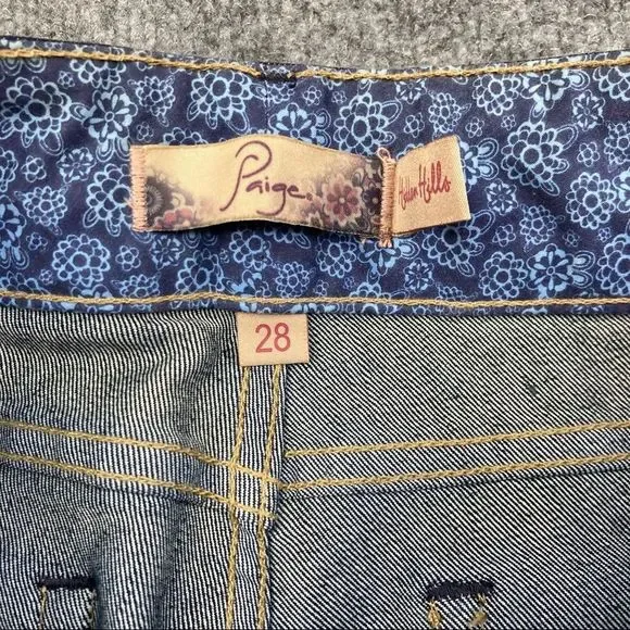 PAIGE Blue Boot Cut Jeans with Medium-Dark Wash - Picture 4 of 9